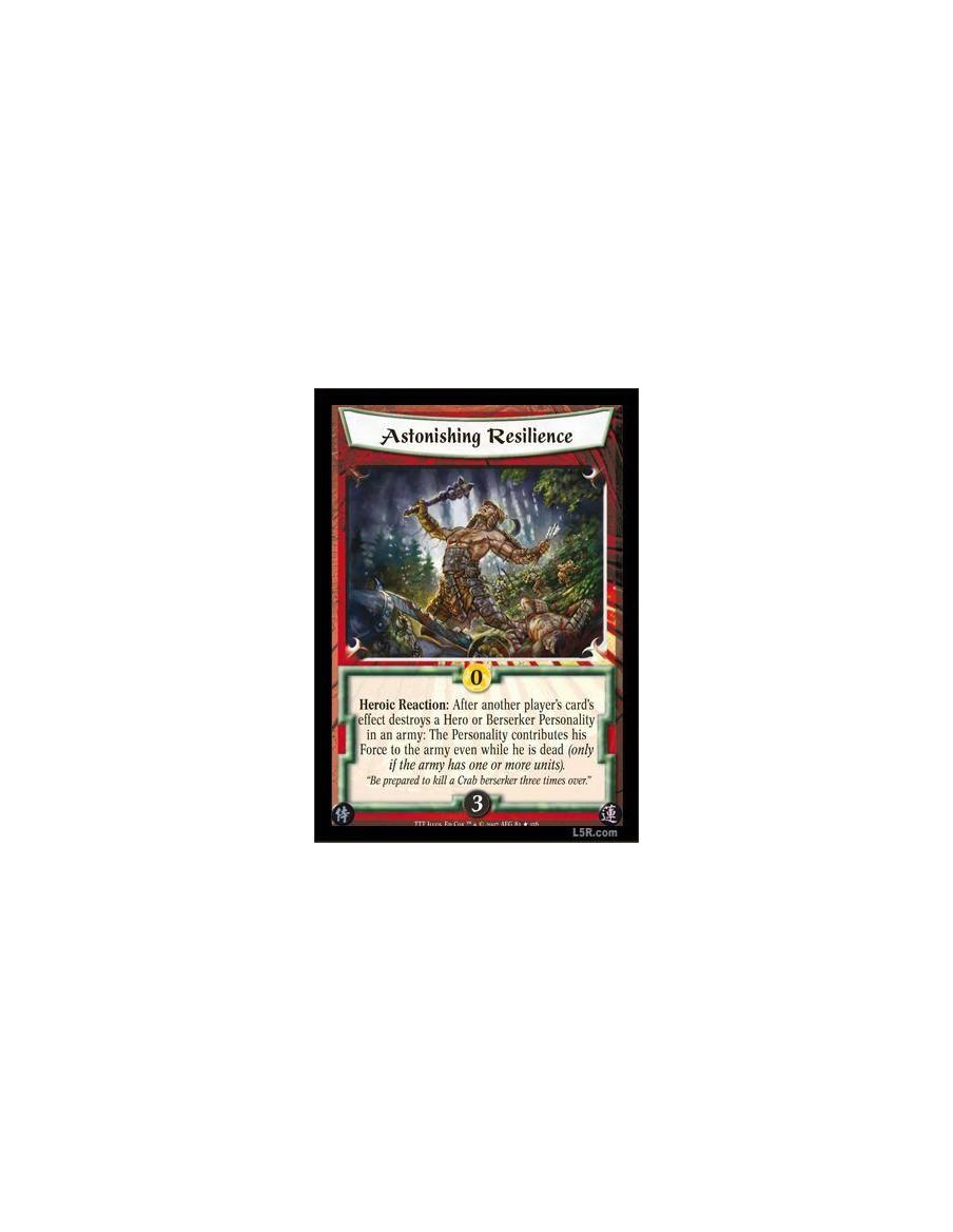 Astonishing Resilience FOIL (Idioma Español)  - Heroic Reaction: After another player's card's effect destroys a Hero or Berserk