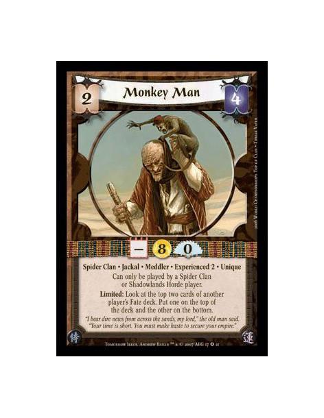 Monkey Man FOIL  - Spider Clan • Jackal • Meddler • Experienced 2 • Unique  Can only be played by a Spider Clan or Shadowlands H