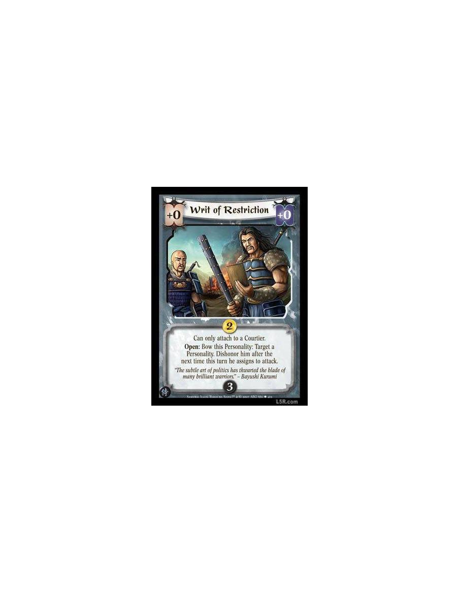 Writ of Restriction FOIL