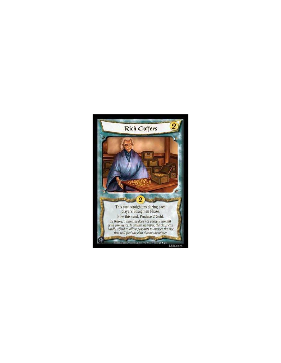 Rich Coffers FOIL  - This card straightengs during each player's Straighten Phase. Bow this card: Produce 2 Gold.