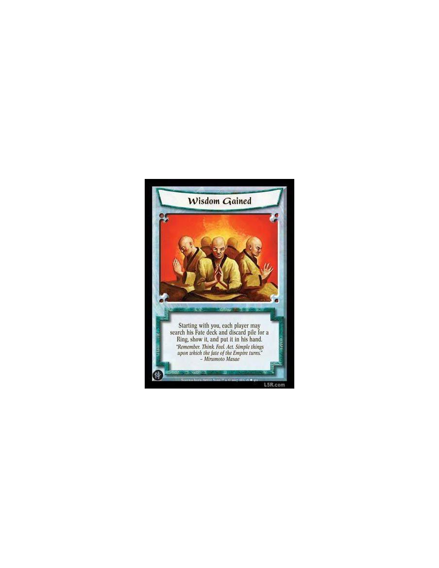 Wisdom Gained FOIL  - Starting with you, aach player may search his Fate deck and discard pile for a Ring, show it, and put it i