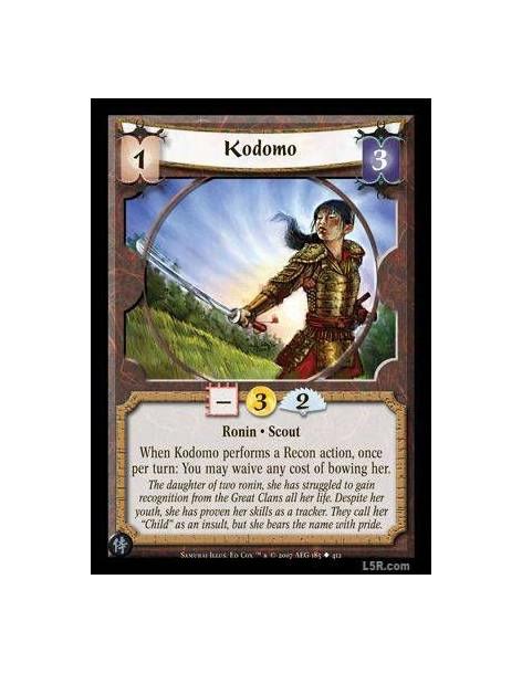 Kodomo FOIL  - Ronin · Scout. When Kodomo performs a Recon action, once per turn: You may waive any cost of bowing her.