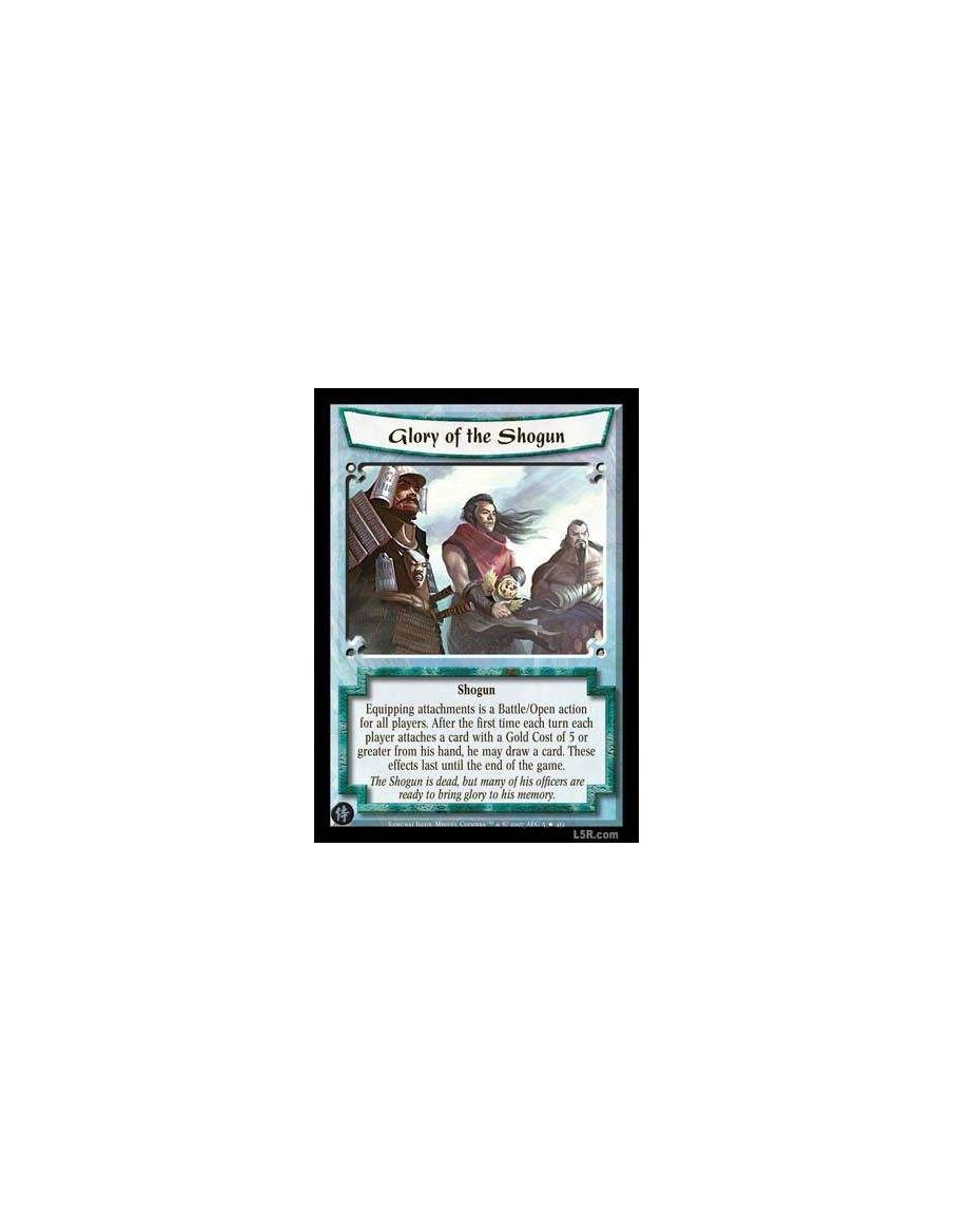 Glory of the Shogun  - Shogun Equippin atachments is an Battle/Open action for all players. After the first time each turn each 