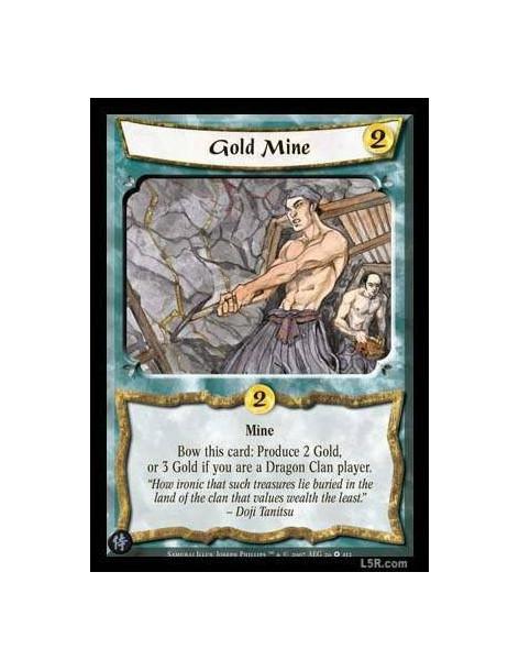 Gold Mine  - Mine. Bow this card: Produce 2 Gold, or 3 Gold if you are a Dragon Clan player.