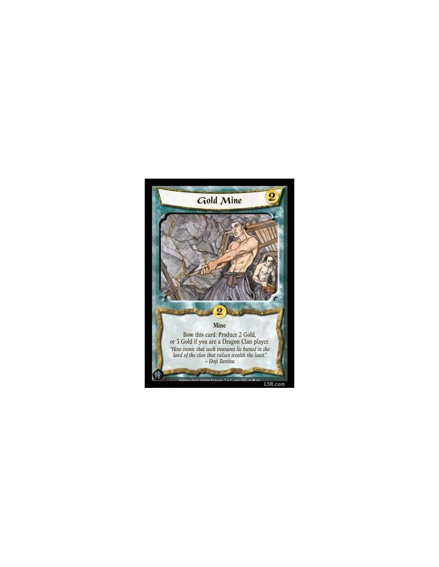 Gold Mine  - Mine. Bow this card: Produce 2 Gold, or 3 Gold if you are a Dragon Clan player.