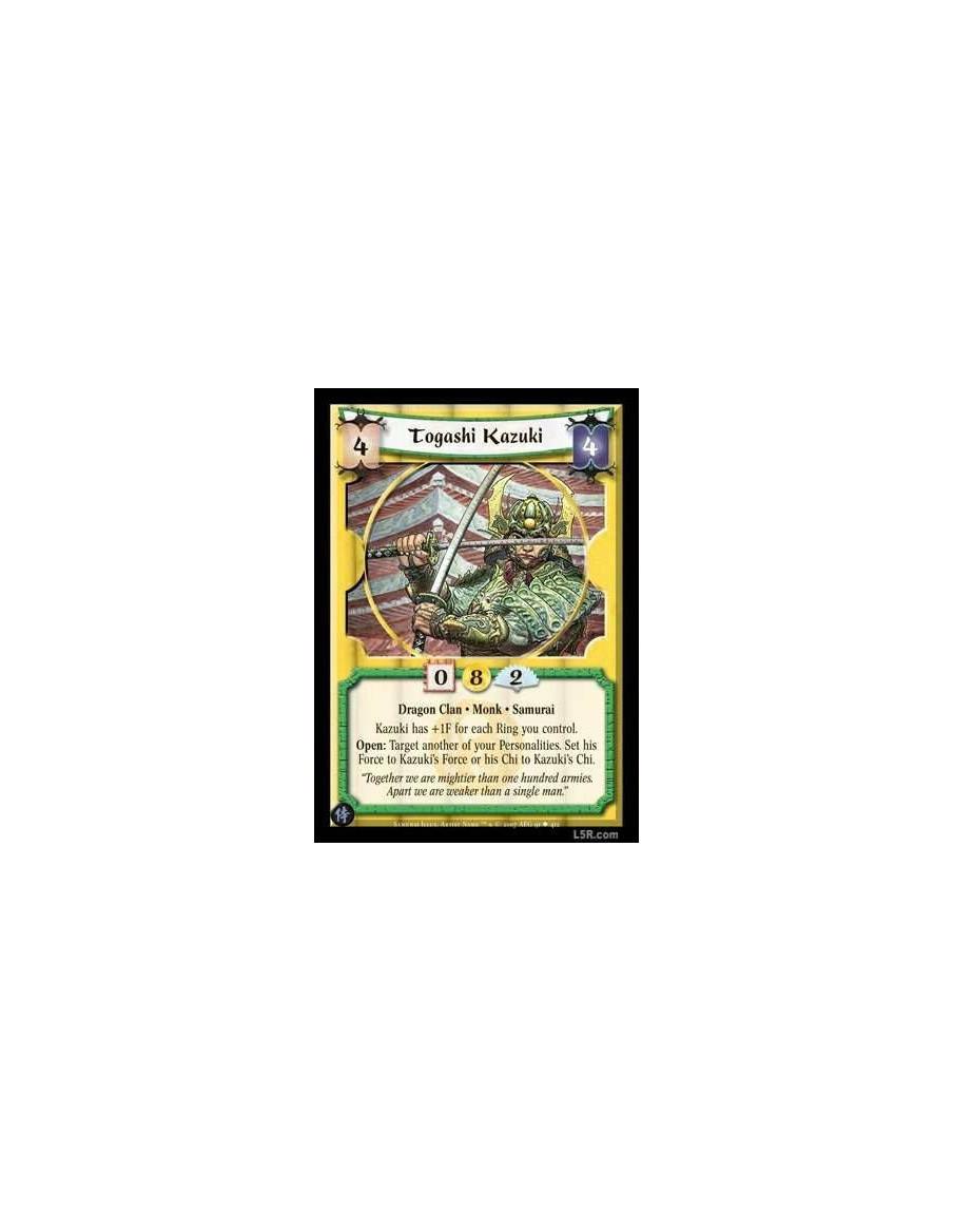 Togashi Kazuki  - Dragon Clan · Monk · Samurai Kazuki has +1F for each Ring you control.Open: Target another of your Personaliti