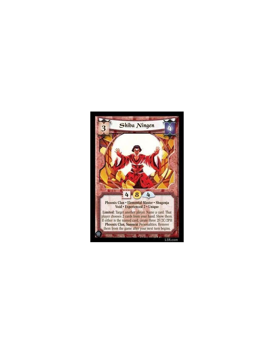 Shiba Ningen Exp2  - Phoenix Clan · Elemental Master · Shugenja · Void · Experienced 2 · Unique. Limited: Target another player.