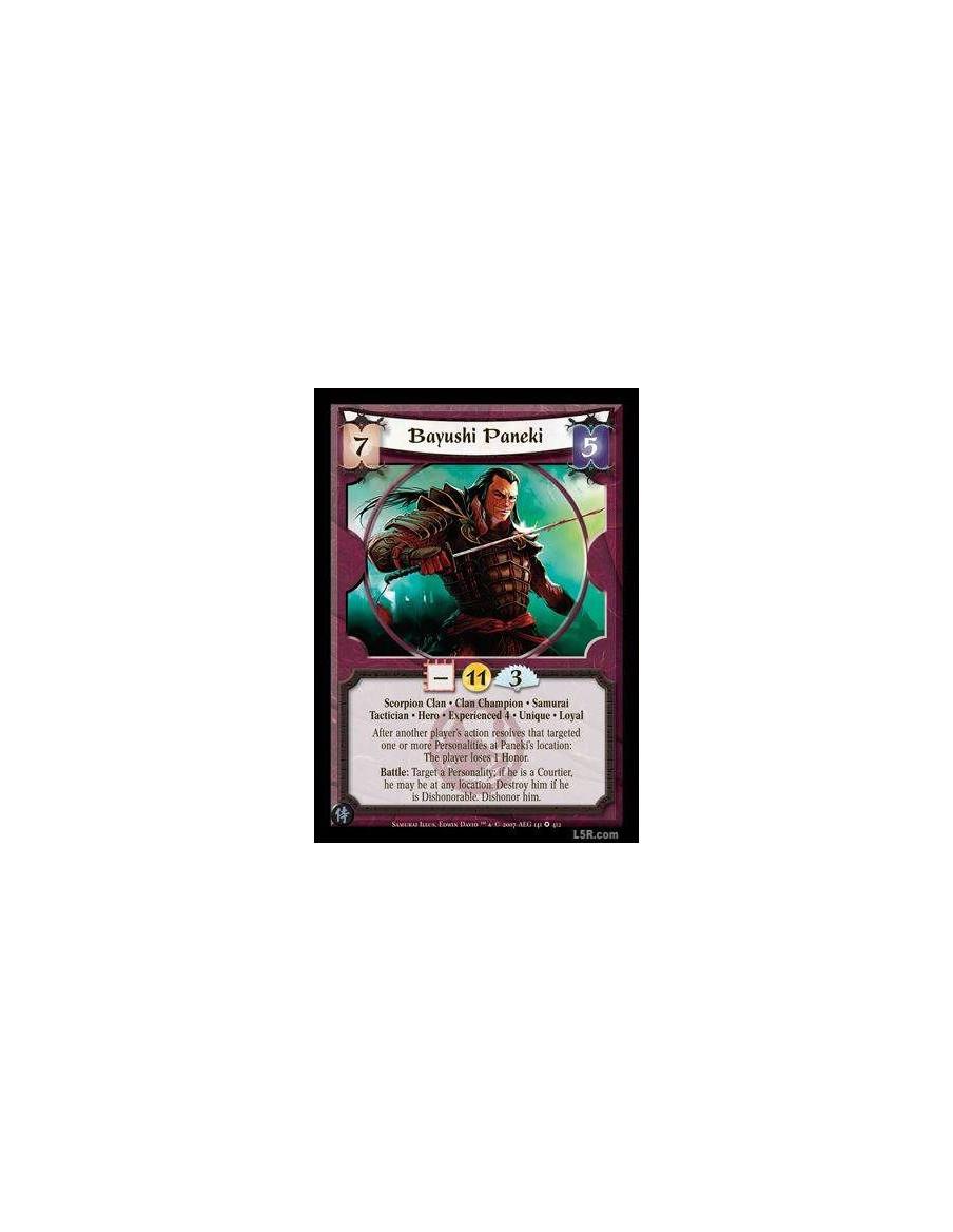 Bayushi Paneki Exp4  - Scorpion Clan · Clan Champion · Samurai · Tactician · Hero · Experienced 4 · Unique · Loyal. After anothe