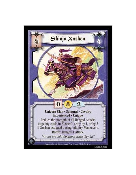 Shinjo Xushen Exp  - Unicorn Clan · Samurai · Cavalry · Experienced · Unique. Reduce the strength of all Ranged Attacks targetin