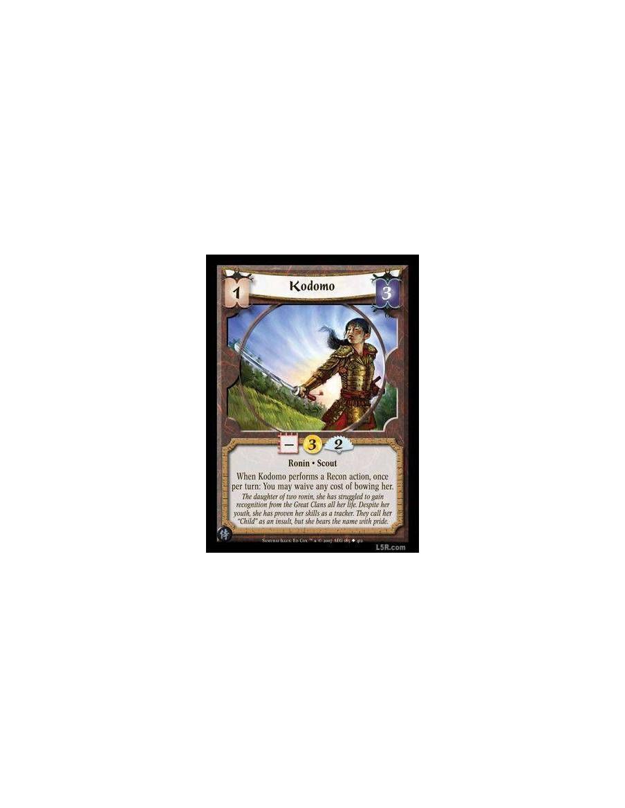 Kodomo  - Ronin · Scout. When Kodomo performs a Recon action, once per turn: You may waive any cost of bowing her.