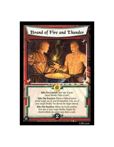 Brand of Fire and Thunder  - Kiho Fire Limited: Bow one of your target Monks: Draw a card. Kiho Fire Reaction: When a Political 