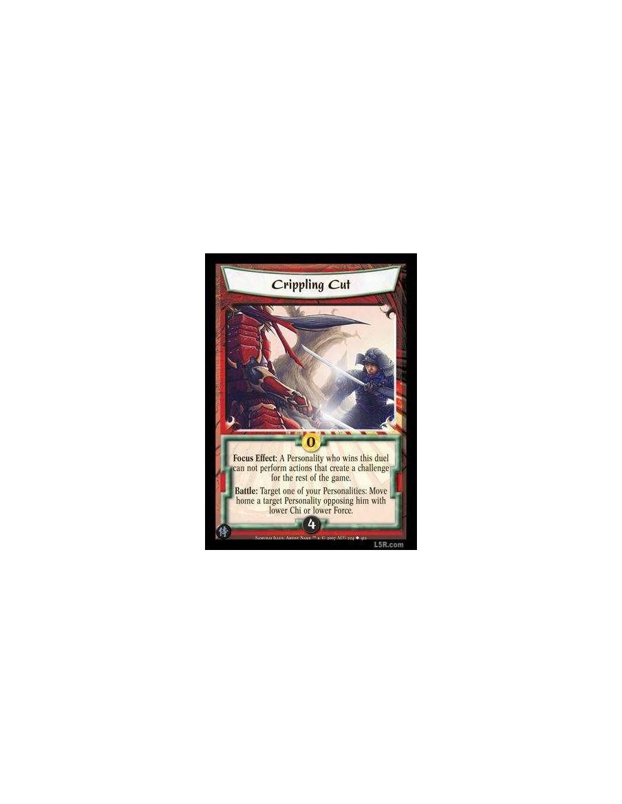 Crippling Cut  - A Personality who wins this duel can not perform actions that create a challenge for the rest of the game. Batt