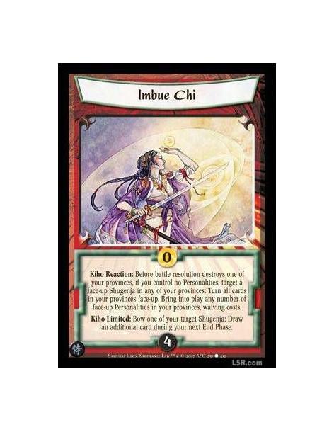 Imbue Chi  - Kiho Reaction : Before battle resolution destroys one of your provinces, if you control no Personalities, target a 