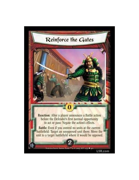 Reinforce the Gates  - Reaction : After a player announces a Battle action before the Defender's first normal opportunity to act