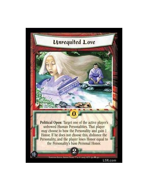 Unrequited Love  - Political Open : Target one of the active player's unbowed Human Personalities. That player may choose to bow