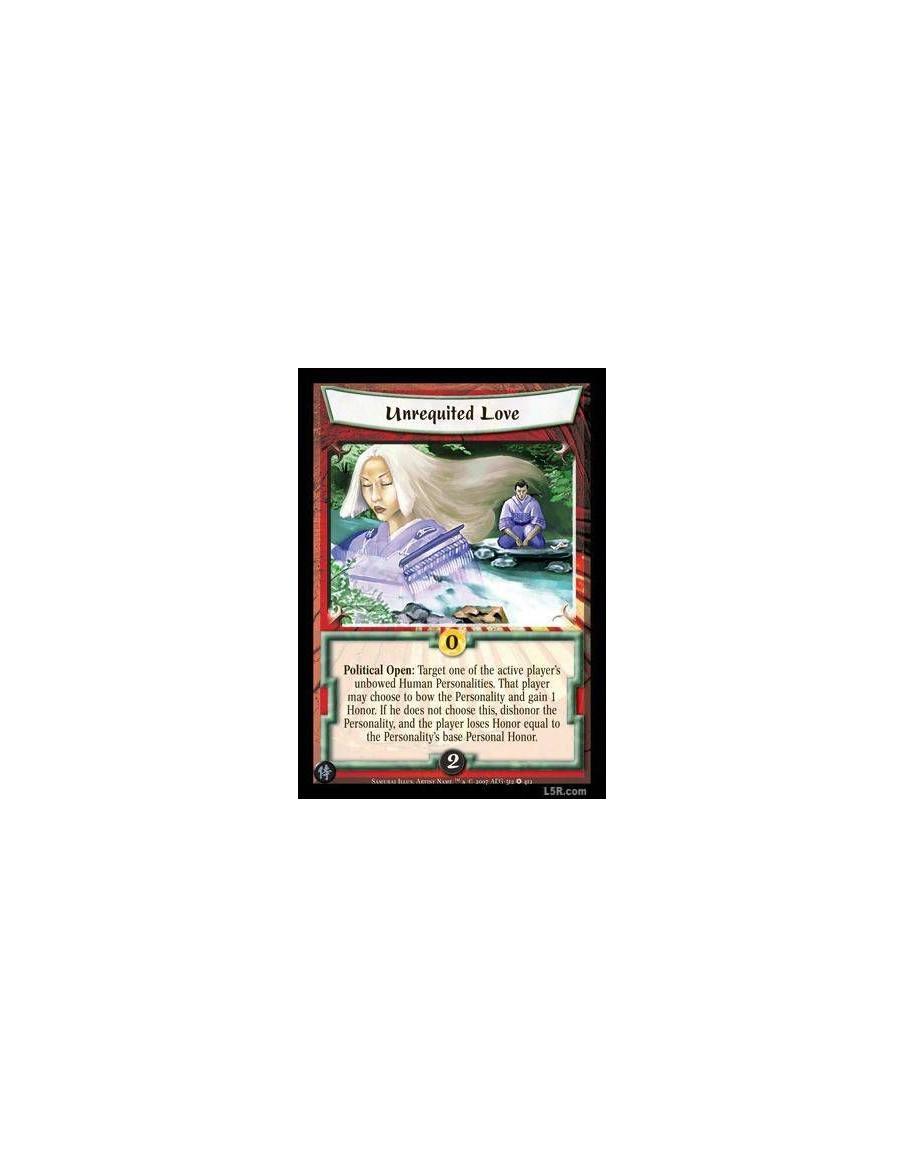 Unrequited Love  - Political Open : Target one of the active player's unbowed Human Personalities. That player may choose to bow
