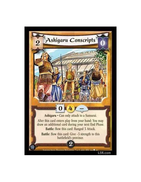 Ashigaru Conscripts  - Ashigaru After this card enters play from your hand: You may draw an additional card during your next End