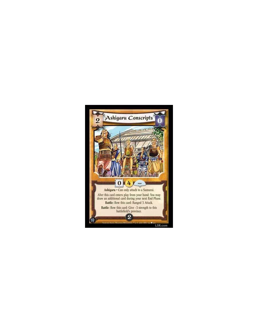 Ashigaru Conscripts  - Ashigaru After this card enters play from your hand: You may draw an additional card during your next End