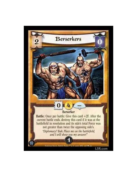 Berserkers  - Berserker Battle : Once per battle: Give this card +2F. After the current battle ends, destroy this card if it was