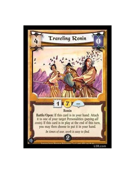 Traveling Ronin  - Ronin Battle/Open : If this card is in your hand: Attach it to one of your target Personalities (paying all c