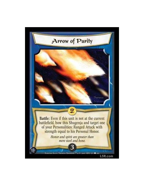 Arrow of Purity  - Battle: Even if this unit is not at the current battlefield, bow this Shugenja and target one of your Persona