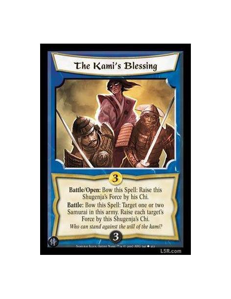 The Kami's Blessing  - Battle/Open : Bow this Spell: Raise this Shugenja's Force by his Chi.Battle/Open : Bow this Spell: Target