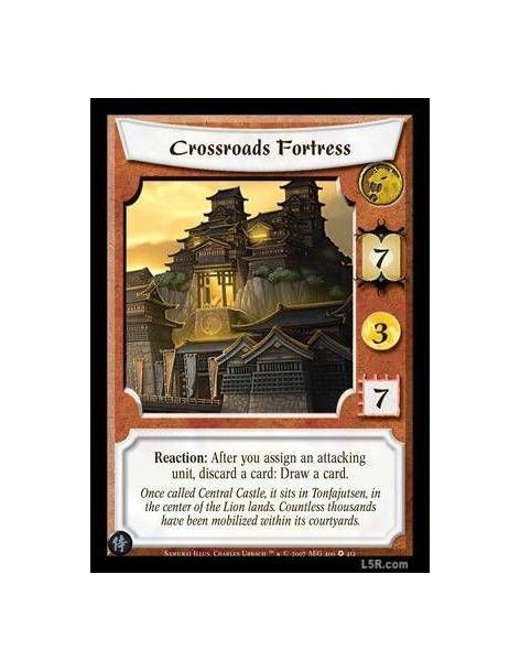 Crossroads Fortrees  - Reaction: After you assign an attacking unit, discard a card: Draw a card.