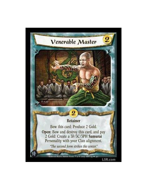 Venerable Master FOIL (Spanish Language)  - Retainer Bow this card: Produce  2 Gold Open: Bow and destroy this card, and pay 2 G