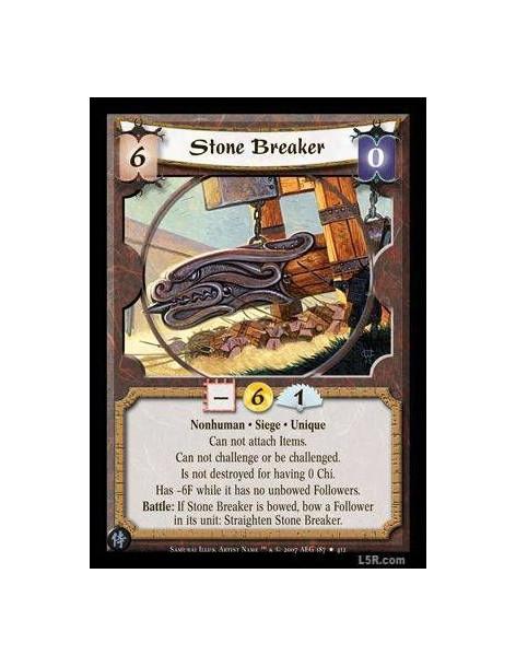 Stone Breaker FOIL  - Nonhuman · Siege · Unique. Can not attach Items. Can not challenge or be challenged. Is not destroyed for 
