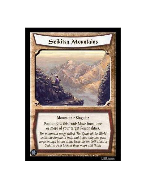 Seikitsu Mountains FOIL  - Mountain · Singular Battle: Bow this card:move home one or more of your target Personalities.