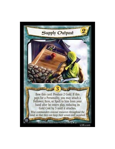 Supply Outpost FOIL  - Bow this card: Produce 2 Gold. If this pays for a Personality, you may attach a Follower, Item or Spell t