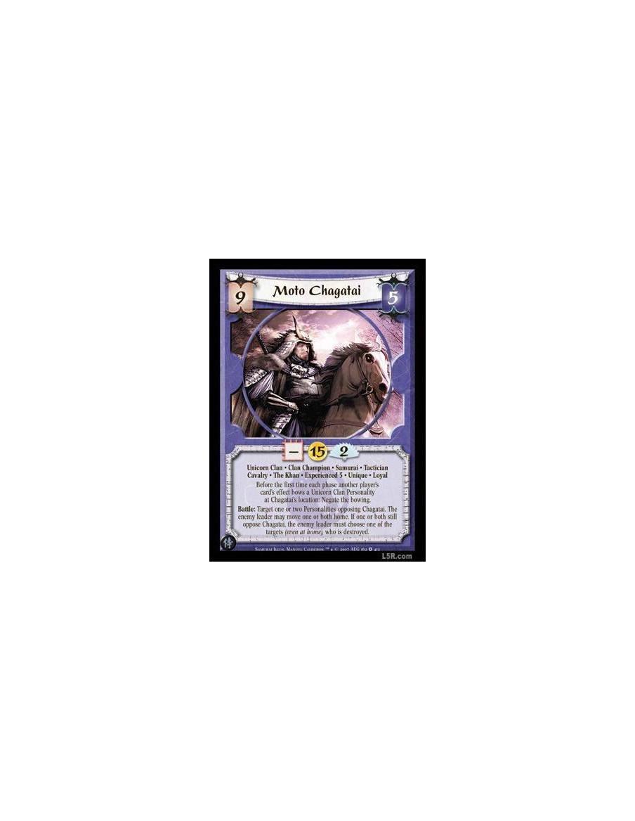 Moto Chagatai Exp5 Full Bleed  - Unicorn Clan · Clan Champion · Samurai · Tactician · Cavalry · The Khan · Experienced 5 · Uniqu