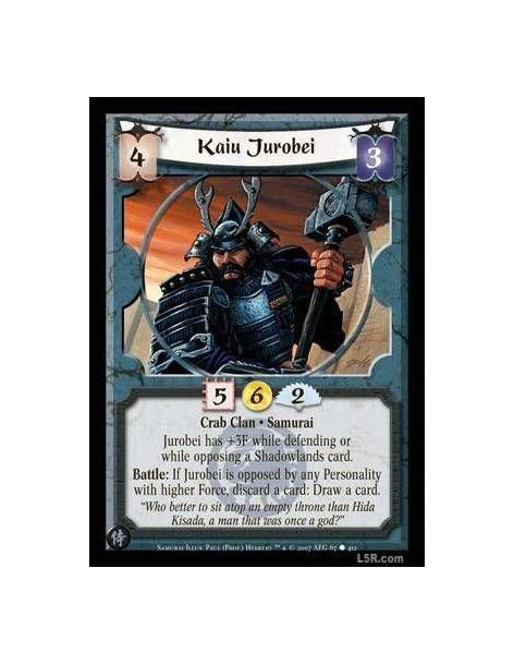 Kaiu Jurobei FOIL  - Crab Clan · Samurai. Jurobei has +3F while defending or while opposing a Shadowlands card. Battle: If Jurob
