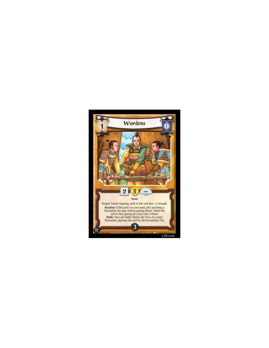 Wardens FOIL  - Scout Ranged Attacks targeting cards in this unit have -3 strength. Reaction : If this card is in your hand, aft