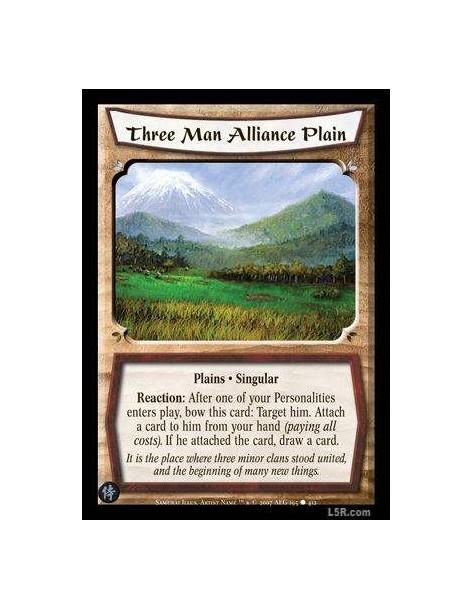 Three Man Alliance Plain (Formato Celestial)  - Plains · Singular Reaction: After one of your personalities enter play, bow this