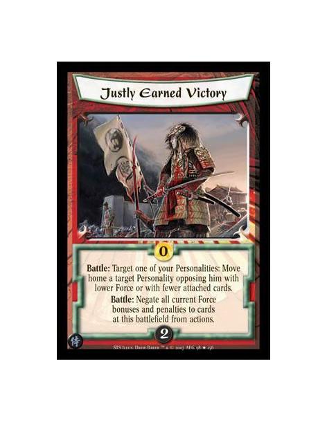 Justly Earned Victory  - Battle: Target one of your Personalities: Move home a target Personality opposing him with lower Force