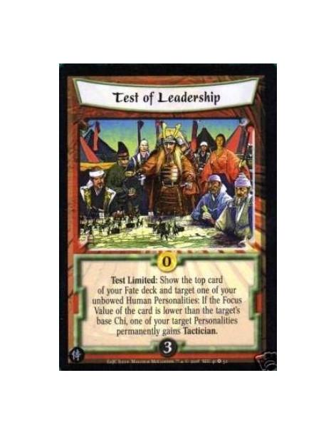 Test of Leadership  - Test Limited: Show the top card of your Fate deck and target one of your unbowed Human Personalities: If t