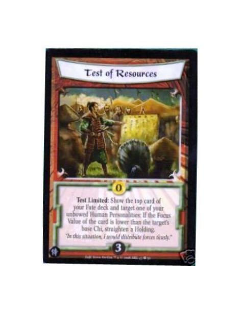Test of Resources  - Test Limited: Show the top card of your Fate deck and target one of your unbowed Human Personalities: If th