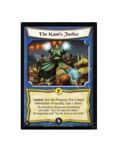 The Kami's Justice  - Limited: Bow this Shugenja: Bow a target dishonorable Personality. Gain 1 Honor.